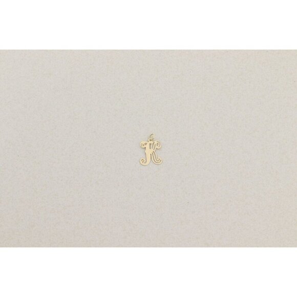 Pendant Only 14k Yellow Gold Letter 'K' Pendant Initial K Design 3/4" x 1/2" - Picture 5 of 6
